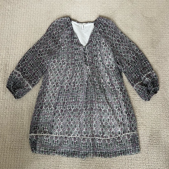 Joie | Sevigny Printed Silk Dress - Pink, Blue, Green and White - Picture 2 of 13